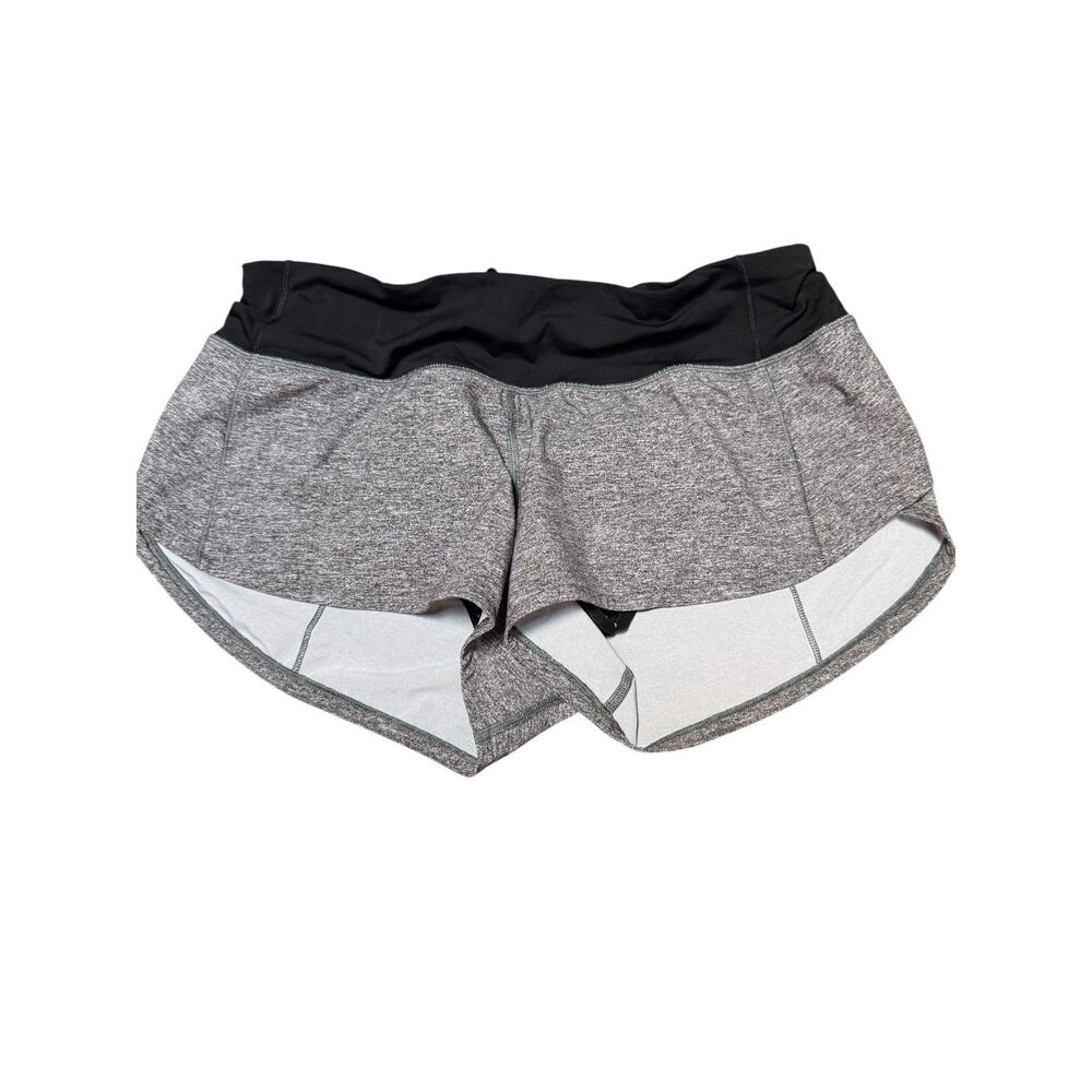 Lululemon Speed Up Athletic Shorts Sz 6 Lined 2.5 Inseam Heather Gray Black